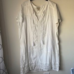 Lucky Brand White Shift Dress Large